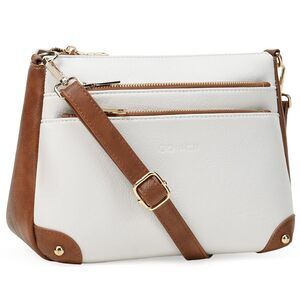 2033 Purse Medium Crossbody Bags Multi Zipper Pocket Leather Shoulder